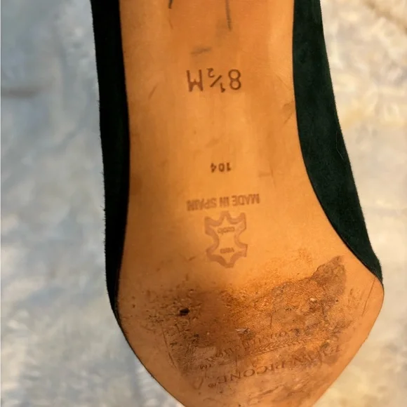 EVAN PICONE Emerald Green Suede 2” Heels Size 8.5 Made In Spain Dress Pumps - Picture 8 of 8